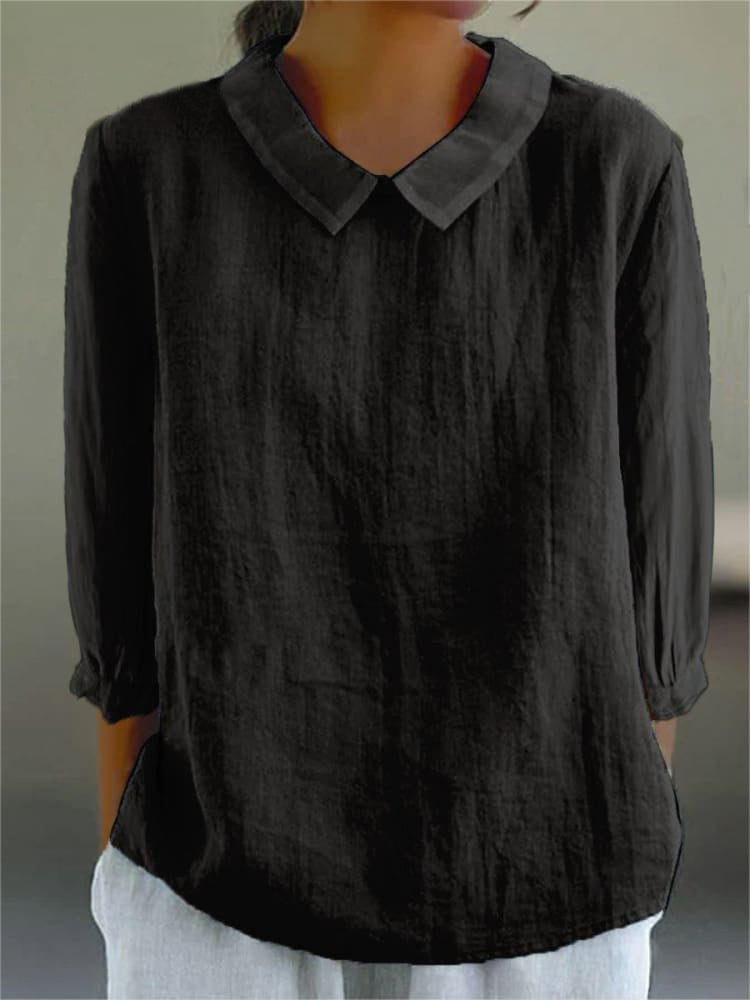 Cotton and Linen 3/4 Sleeve Shirt